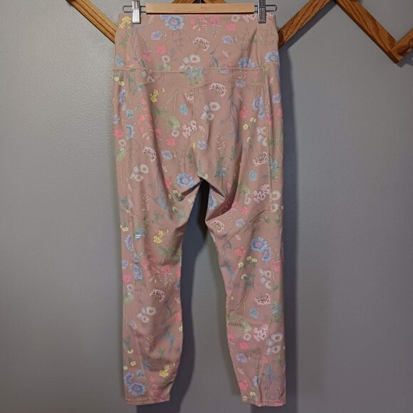 Fabletics Pure Luxe Beige Floral High Waist Leggings XL - Picture 4 of 9